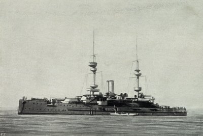 Le cuirassé anglais Ocean, coulé lors de la bataille des Dardanelles le 18 mars - Unknown photographer