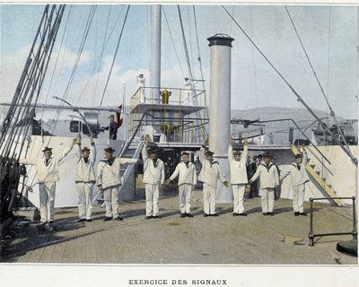 Exercice des Signaux - dans Album militaire - Marine : La vie à bord - Unknown photographer