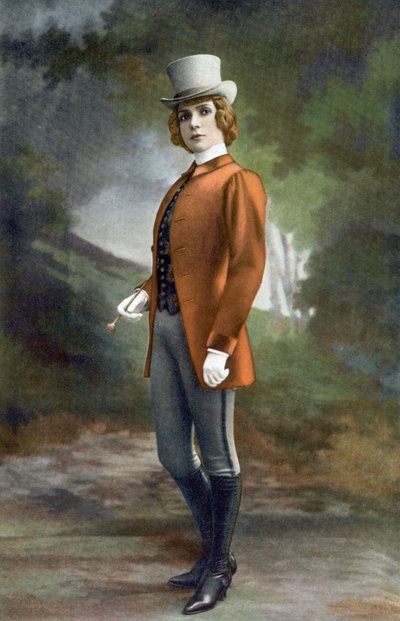 Comédienne française Eve Lavallière en Prince Orlofsky dans l