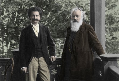 Johannes Brahms (1833-1897) avec Johann Strauss (1825 -1899) - Unknown photographer