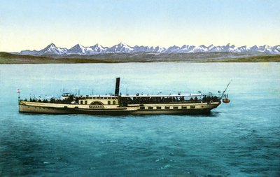 Lac de Neuchâtel (France, Suisse) : le bateau à vapeur Salon) 1913 (carte postale) - Unknown photographer