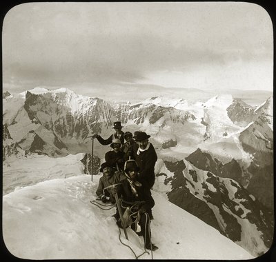 Alpinisme à la fin du 19ème ou début du 20ème siècle : groupe d