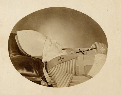 Pape Pie IX (1792-1878) sur son lit de mort en 1878 - Pape Pie IX sur son lit de mort - Unknown photographer