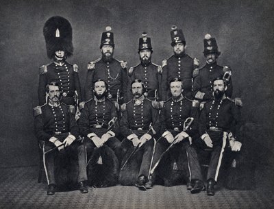 Portrait des Officiers de la Garde Nationale Belge - Unknown photographer