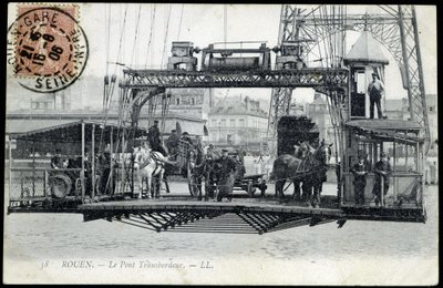 Carte postale du début du 20e siècle. Normandie, Rouen : Le pont transbordeur. - Unknown photographer