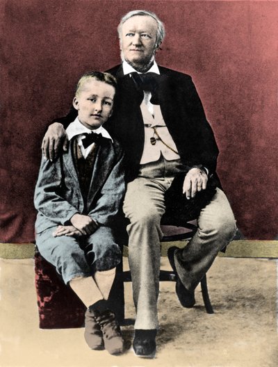 Richard Wagner avec son fils Siegfried Wagner (1869-1930) vers 1880 - Unknown photographer