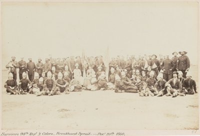 Survivants du 94e régiment et couleurs, Bronkhurst Spruit. - 20 décembre 1880, Pretoria, guerre du Transvaal (1880-1881), 5 avril 1881 - Unknown photographer