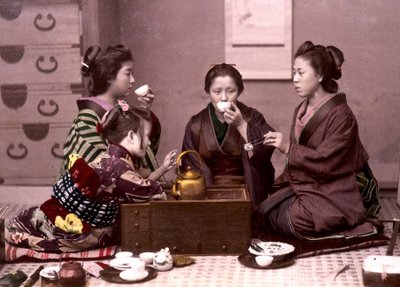 Thé à la maison, Japon, fin du 19ème siècle - Archives des Missions Étrangères - Unknown photographer