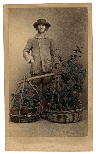 Costumes et masques vénitiens : un colporteur de plantes - Unknown photographer