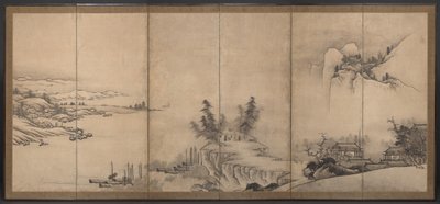 Pavillons chinois dans un paysage - Unkoku Toeki