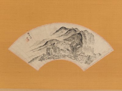 Pluie persistante sur la moitié du village, vers 1815-20 - Uragami Gyokudo