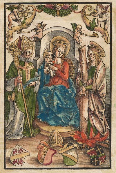 La Madone avec Saint Ulrich et Sainte Afra [recto], vers 1511 - Urs Graf