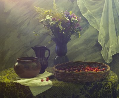 Motifs floraux et cerises - UstinaGreen
