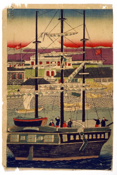 Port de Kyoto, Japon - Utagawa (1786 1865) Kunisada