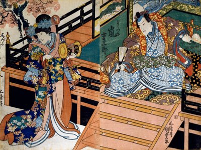 Shiki no Nagame Maru-ni-I no Toshi, acteur Toshi, scène des Quatre Saisons - Utagawa Kunisada