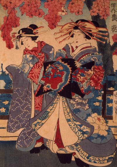 Deux femmes dans un jardin fleuri, par Utagawa Kunisada - Utagawa Kunisada