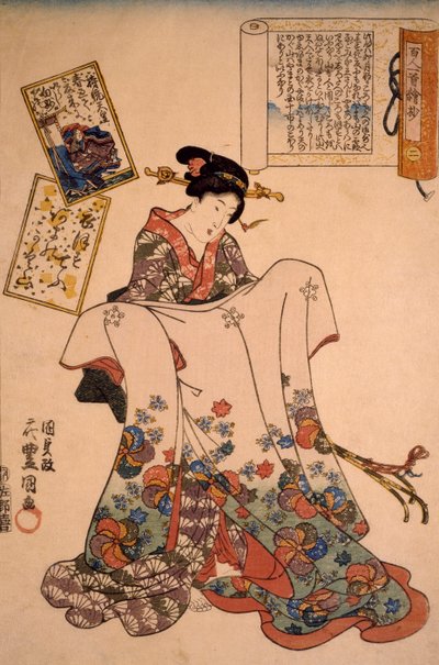 Femme avec des robes somptueuses - Utagawa Kunisada