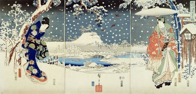 Scène de neige dans le jardin d