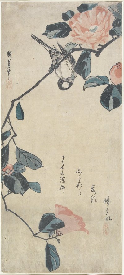 (Oiseau sur Camélia), début du 19ème siècle - Utagawa Hiroshige