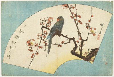 (Perroquet sur un prunier en fleurs), milieu du 19ème siècle - Utagawa Hiroshige
