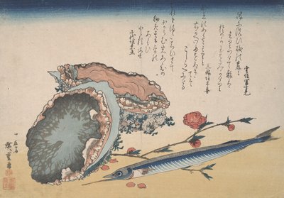 Ormeau, demi-bec et fleur de pêcher - Utagawa Hiroshige