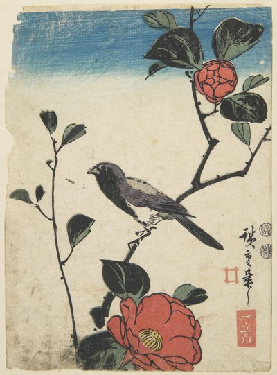 Oiseau sur une branche de cerisier, 1847-1852 - Utagawa Hiroshige