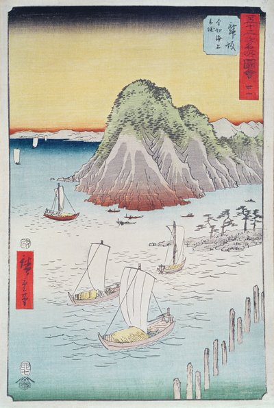 Bateaux sur une rive - Utagawa Hiroshige