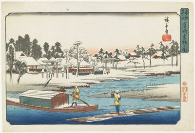 Beau temps après la neige à Masaki, 1832-1839 - Utagawa Hiroshige