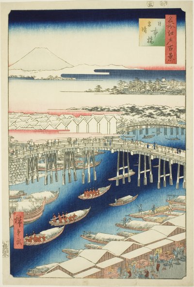 Temps clair après la neige au pont Nihon (Nihonbashi yukibare), de la série "Cent vues célèbres d
