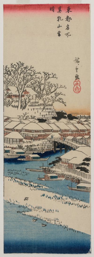 Temps clair après la neige à Matsuchiyama, de la série Lieux célèbres de la capitale orientale - Utagawa Hiroshige