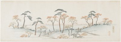 Feuilles colorées au temple Kaianji, 1837-1844 - Utagawa Hiroshige