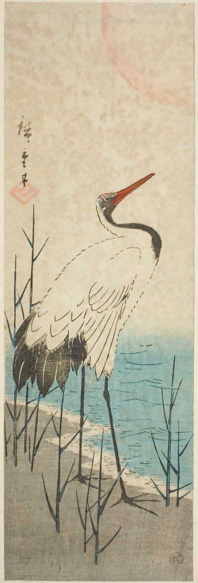 Grue et soleil - Utagawa Hiroshige