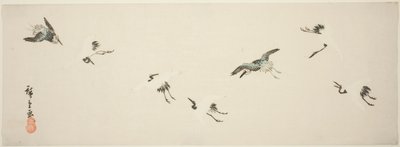 Grues en vol - Utagawa Hiroshige