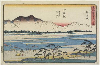 Traversée de la rivière Sakawa à Odawara, 1841-1842 - Utagawa Hiroshige