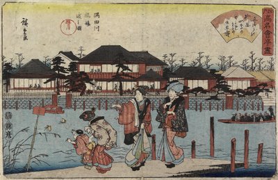Traversée de la rivière Sumida à Hashiba, le restaurant Yanagiya, 1830-1844 - Utagawa Hiroshige
