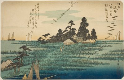 Oies descendantes à Haneda (Haneda no rakugan), de la série "Huit vues des environs d