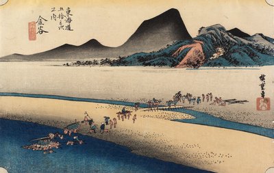 Bord éloigné de la rivière O_i, Kanaya, vers 1833 - Utagawa Hiroshige