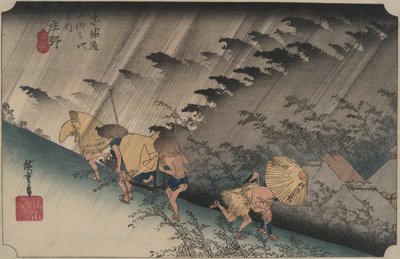 Pluie battante à Shono, de la série Cinquante-trois Stations du Tokaido - Utagawa Hiroshige