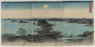 Huit vues de Kanazawa la nuit, 1857 - Utagawa Hiroshige