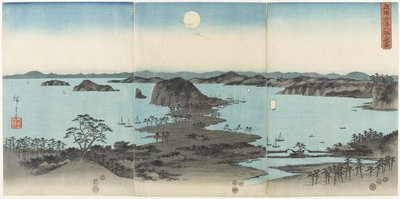 Huit vues de Kanazawa dans la province de Musashi la nuit, juillet 1857 - Utagawa Hiroshige