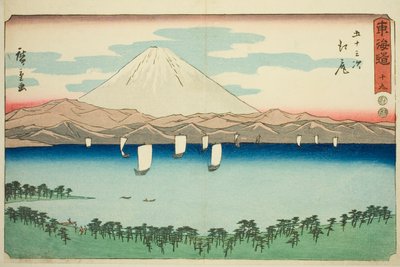 Ejiri—No. 19, de la série "Les cinquante-trois stations du Tokaido (Tokaido gojusan tsugi)," également connue sous le nom de Reisho Tokaido - Utagawa Hiroshige