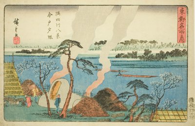 Lueur du Soir à Imado, Huit Vues de la Rivière Sumida, de la série "Lieux Célèbres de la Capitale de l