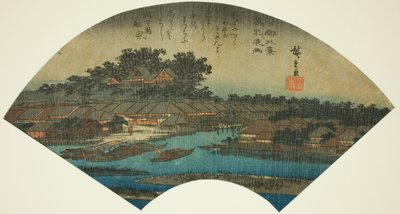 Pluie du soir à Matsuchiyama (Matsuchiyama yau), de la série "Huit vues de la capitale orientale (Toto hakkei)" - Utagawa Hiroshige