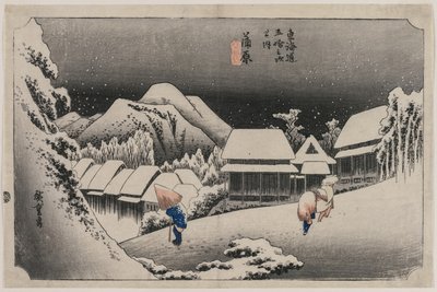 Neige du soir à Kambara (numéro seize de la série Cinquante-trois stations du Tokaido) - Utagawa Hiroshige