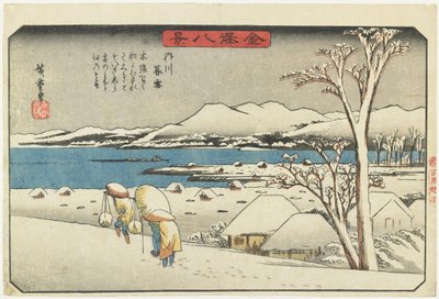 Neige du soir à Uchikawa, 1835-1836 - Utagawa Hiroshige