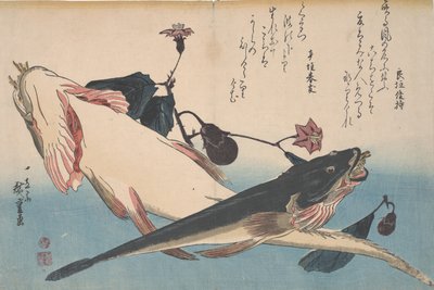 Têtes Plates et Aubergine, vers 1830 - Utagawa Hiroshige