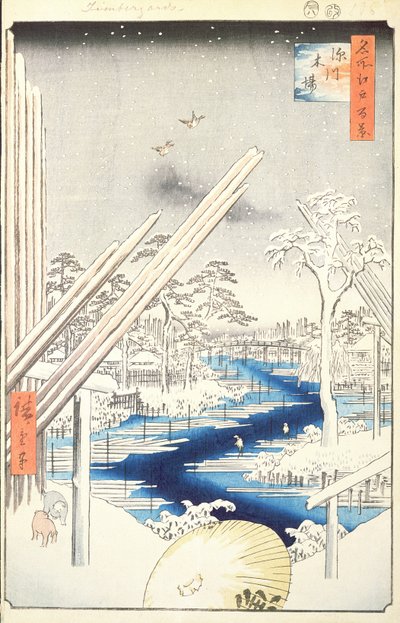 Chantiers de bois de Fukagawa, no.106 de Cent vues célèbres d