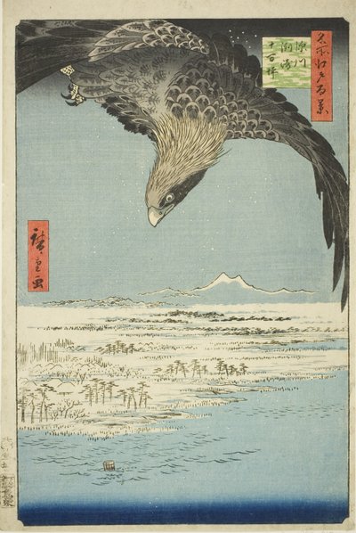 Fukagawa Susaki et Jumantsubo (Fukagawa Susaki Jumantsubo), de la série "Cent vues célèbres d