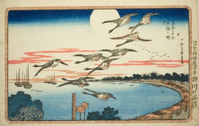 Pleine lune à Takanawa (Takanawa no meigetsu), de la série "Vues célèbres de la capitale orientale (Toto meisho)" - Utagawa Hiroshige