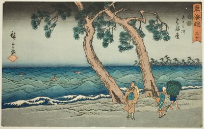 Hamamatsu—No. 30, de la série "Les cinquante-trois stations du Tokaido (Tokaido gojusan tsugi)," également connu sous le nom de Reisho Tokaido - Utagawa Hiroshige